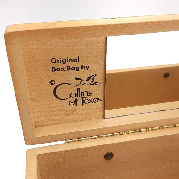 Enid Collins Of Texas 1960's Wood Box Purse "Busy‎ Bees" Boho Vintage Handbag - Picture 12 of 13